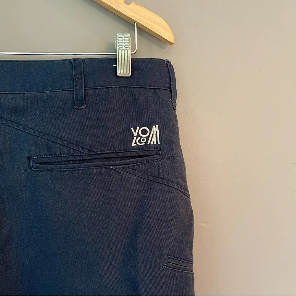 VOLCOM Y2K Vintage Blue Bermuda Chino Board Shorts Embroidered Logo Size 33